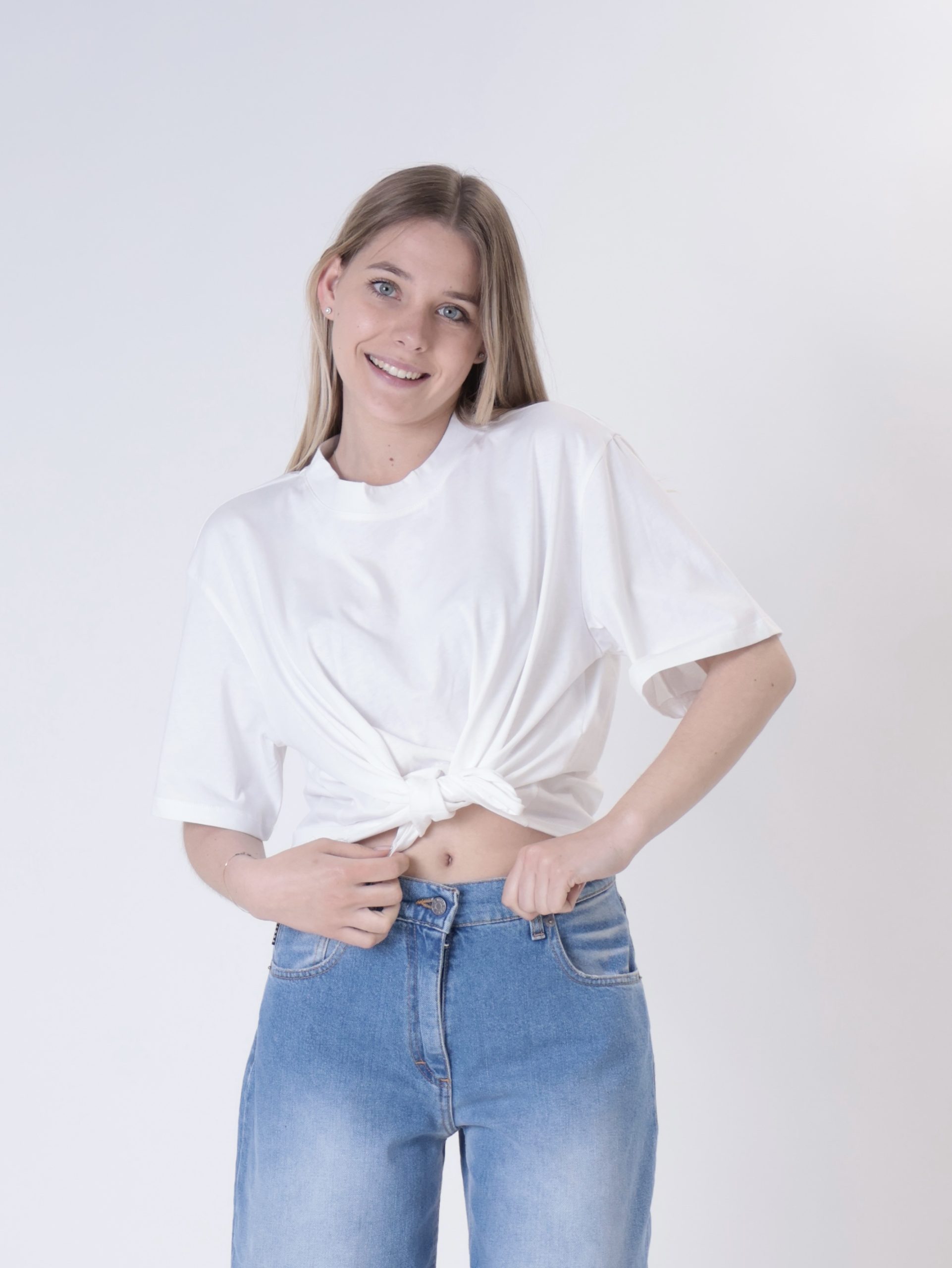 T-shirt nodo bianco