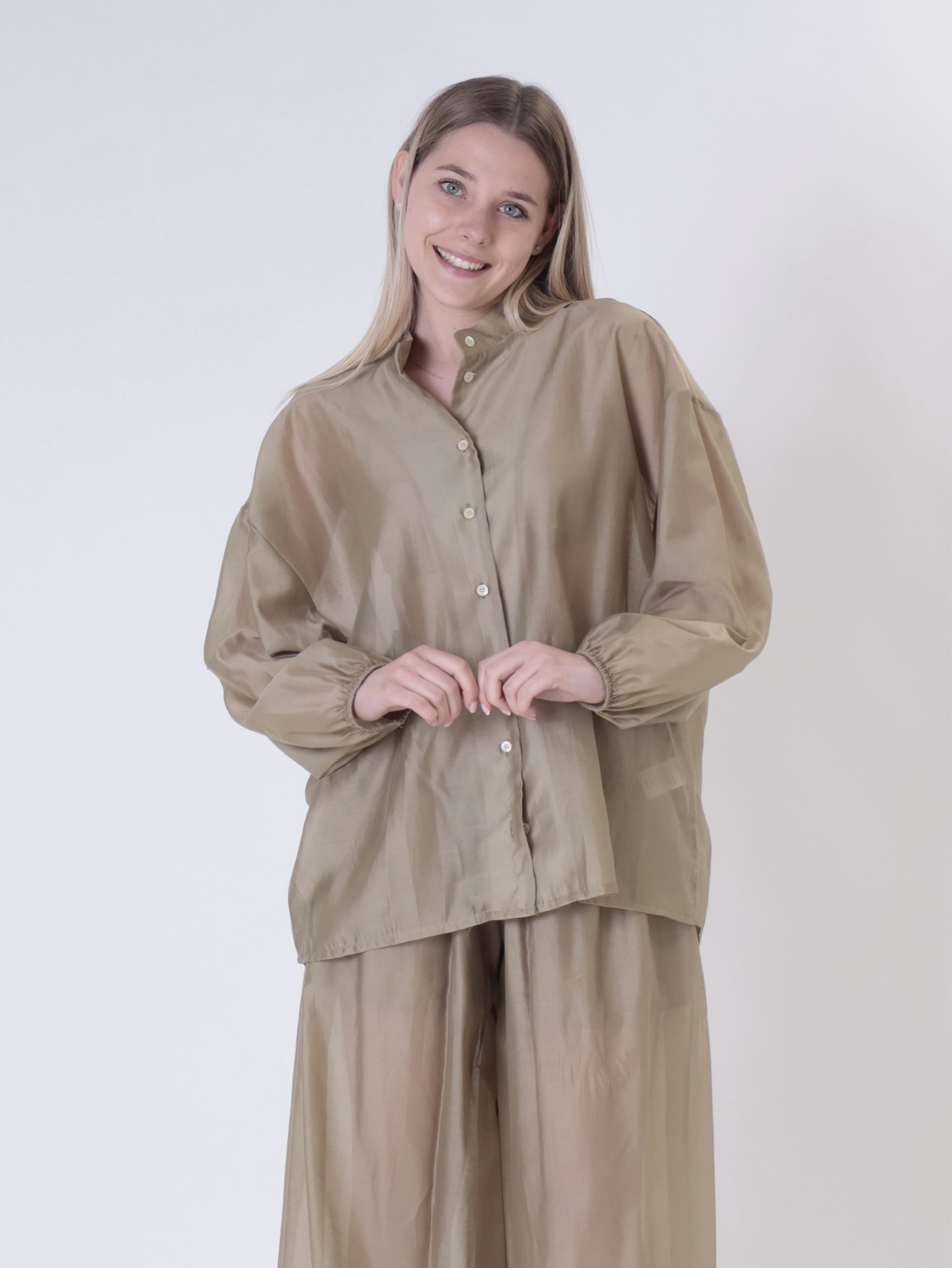 Camicia manica elastico firenze sabbia
