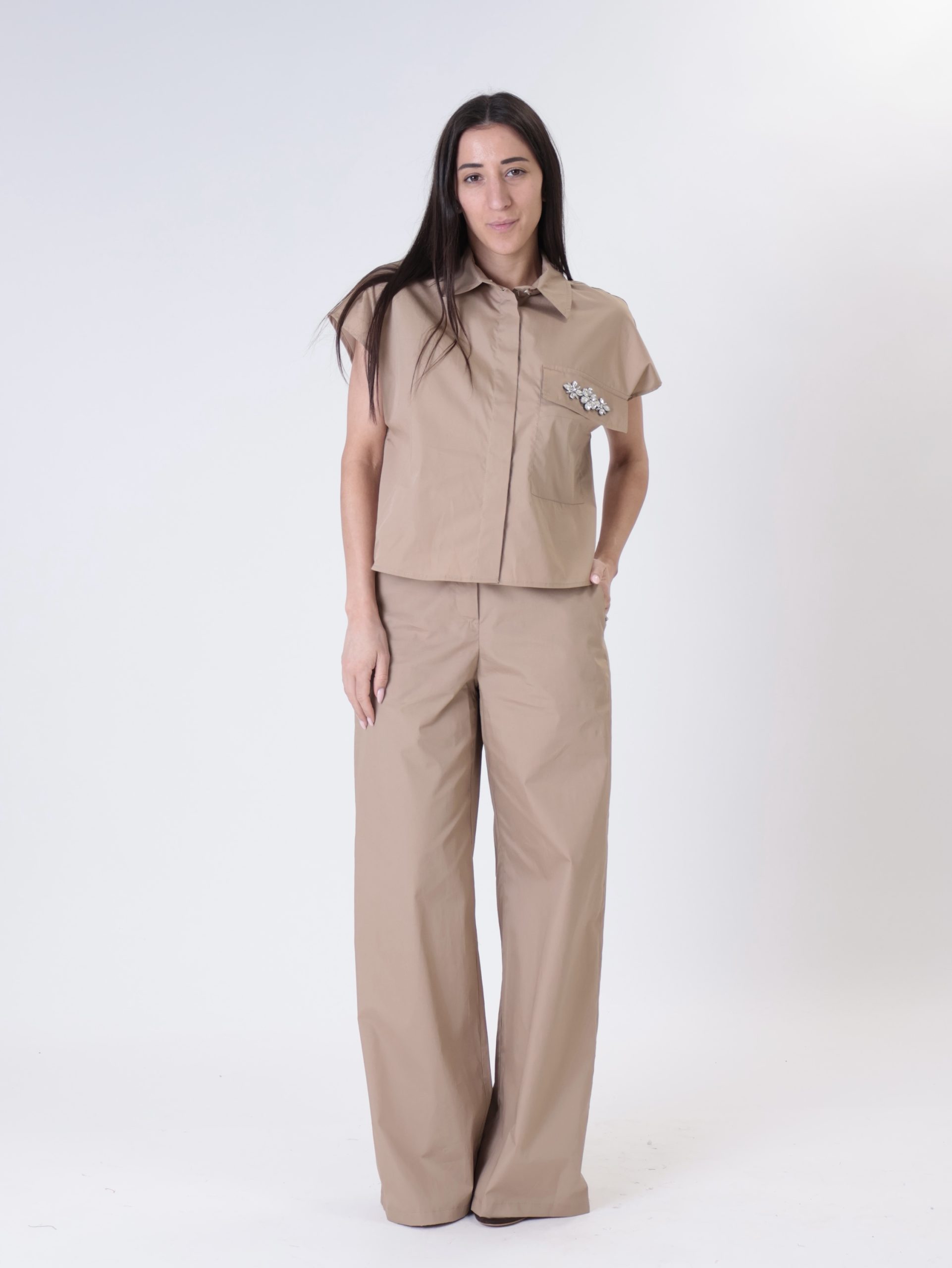 Camicia nina cammello