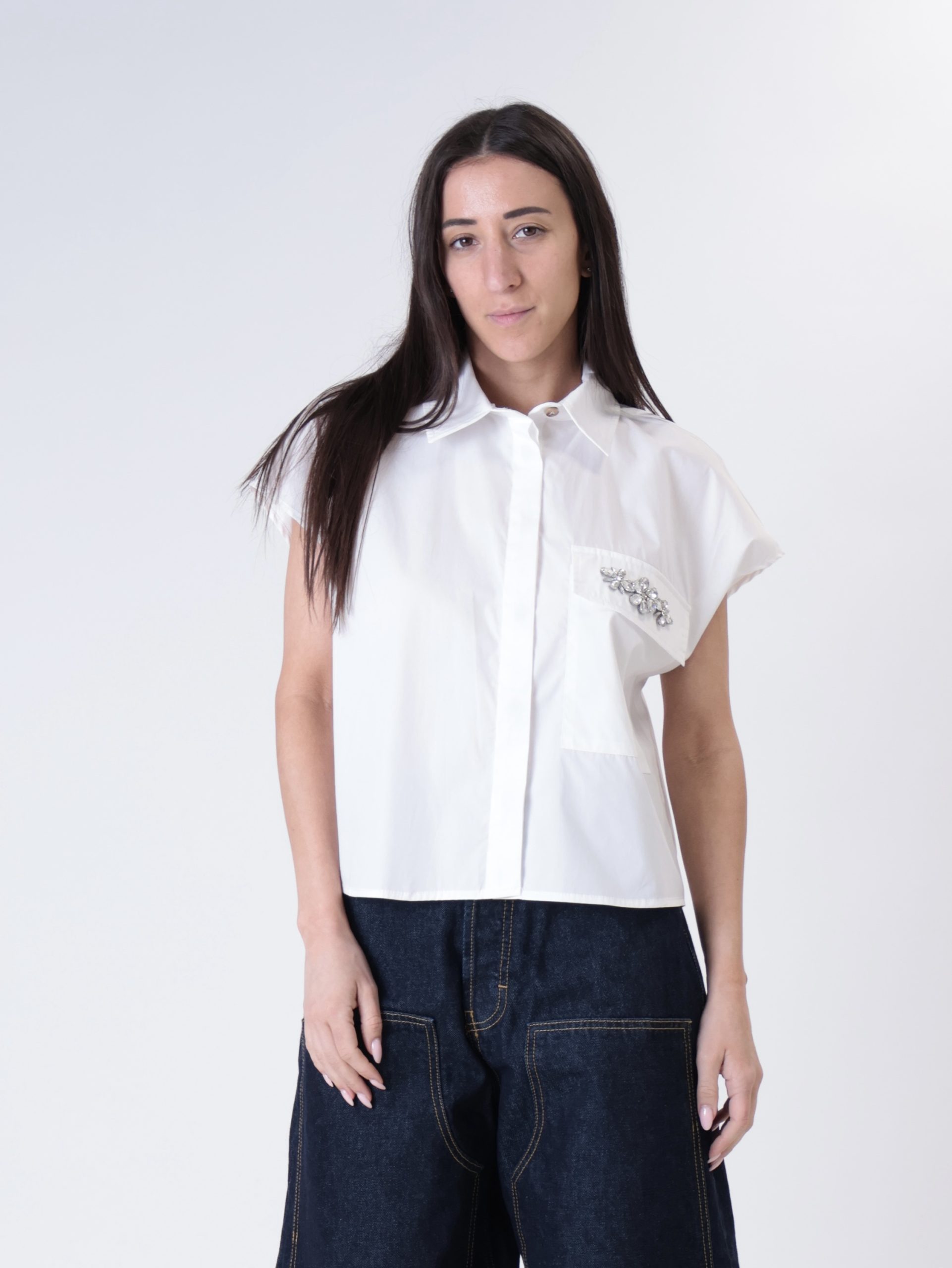 Camicia nina bianco