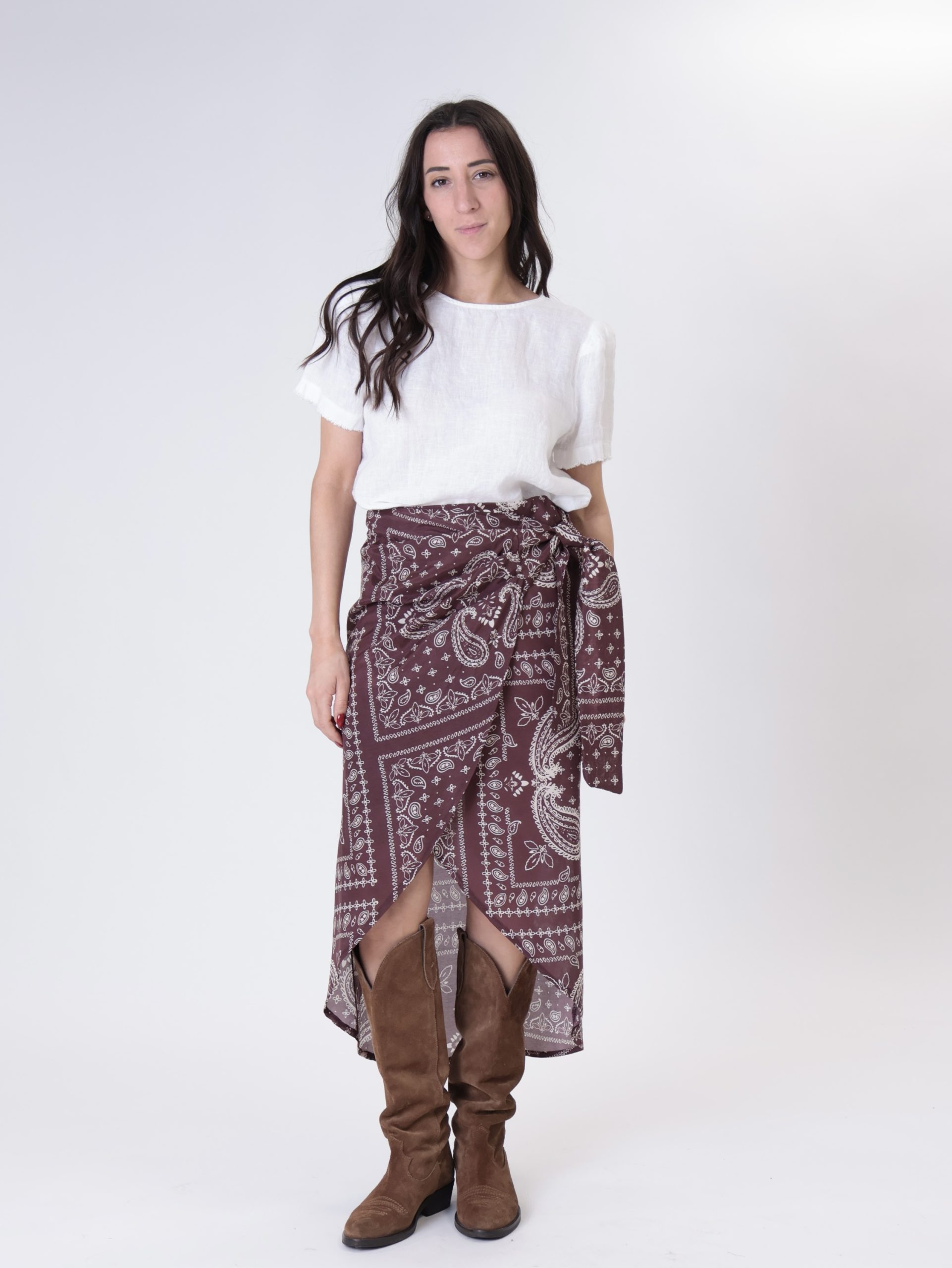 Gonna pareo bandana bordeaux