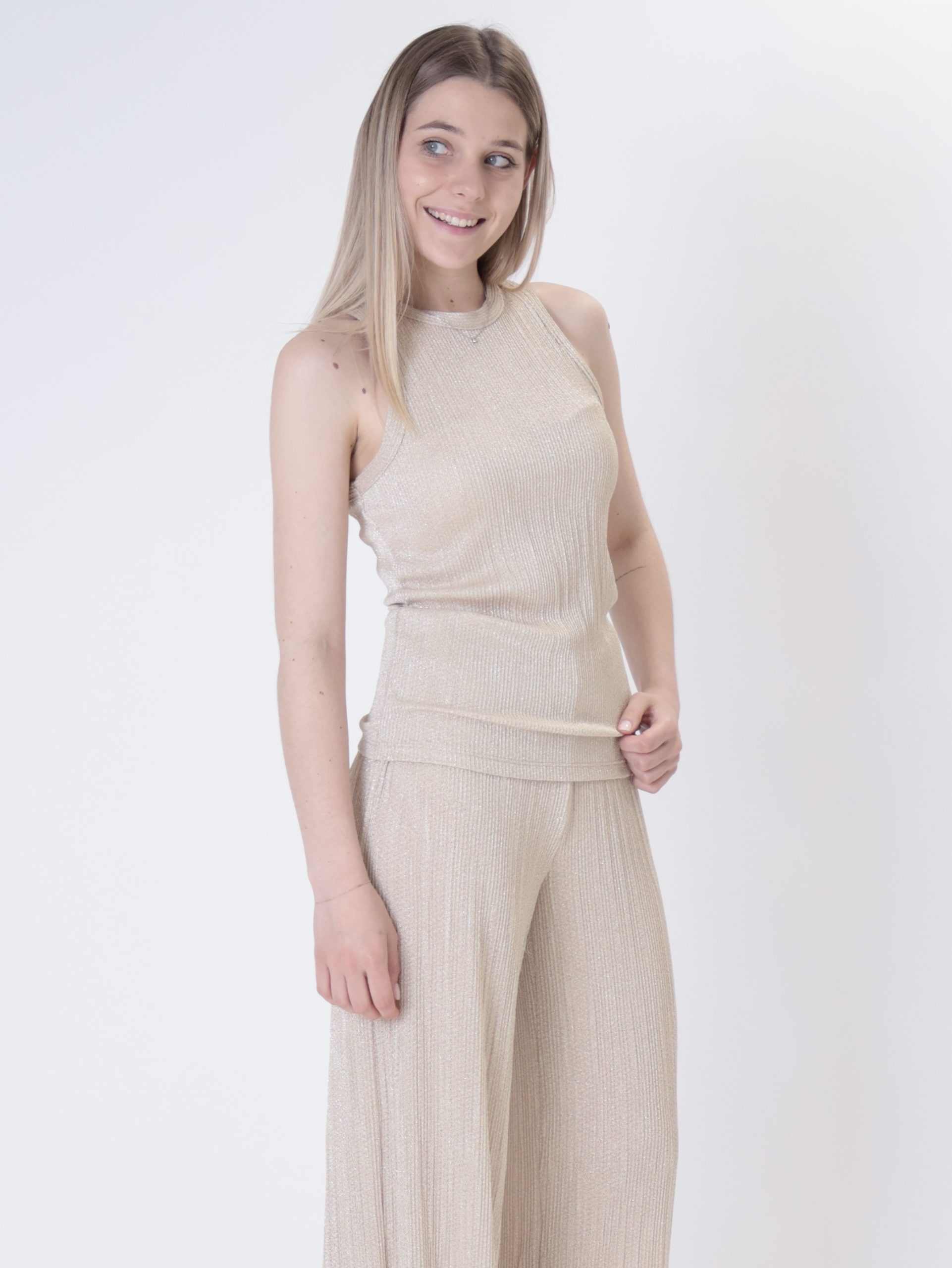 Top lurex righe oro