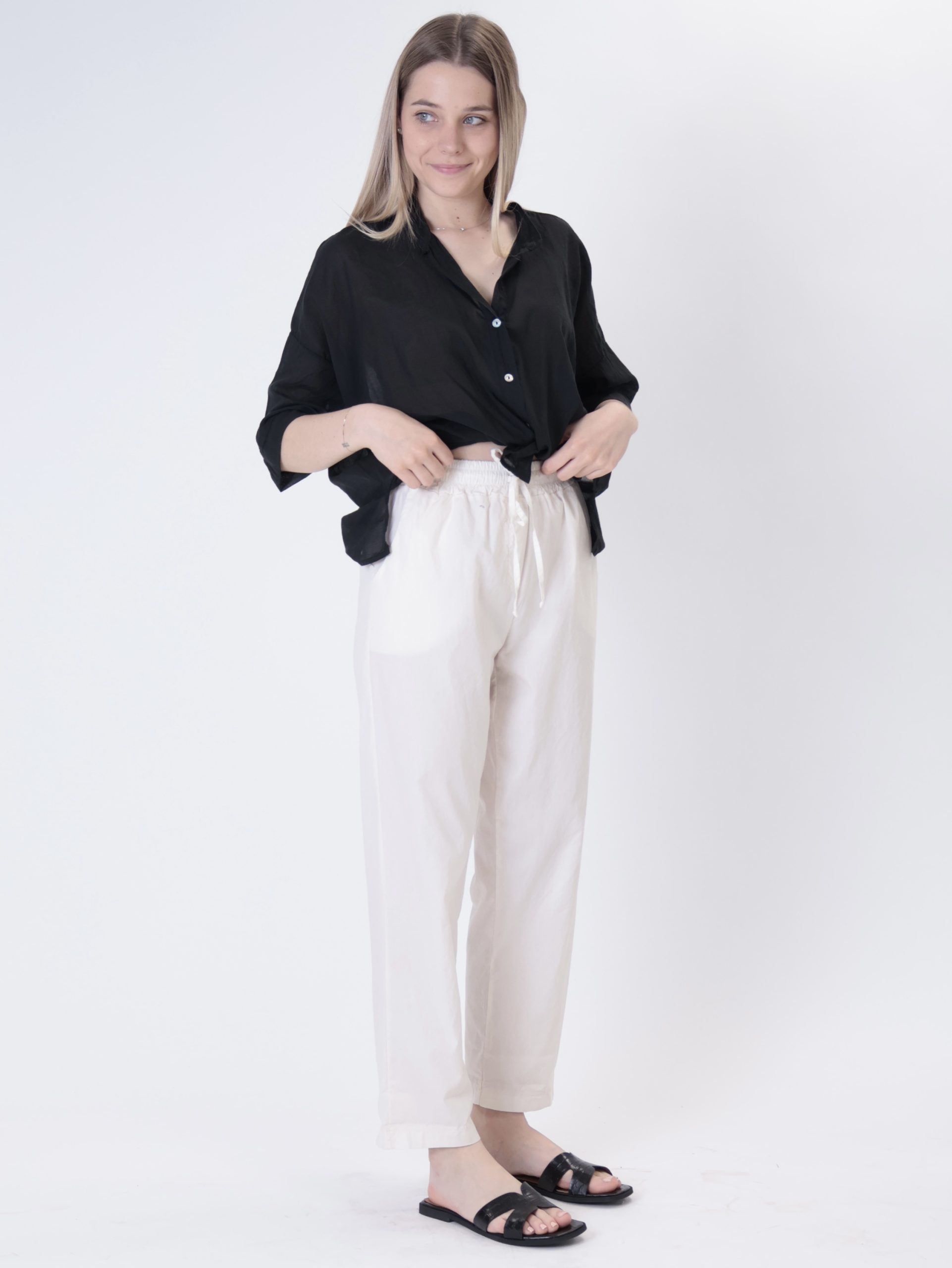 Pantalone cotone burro
