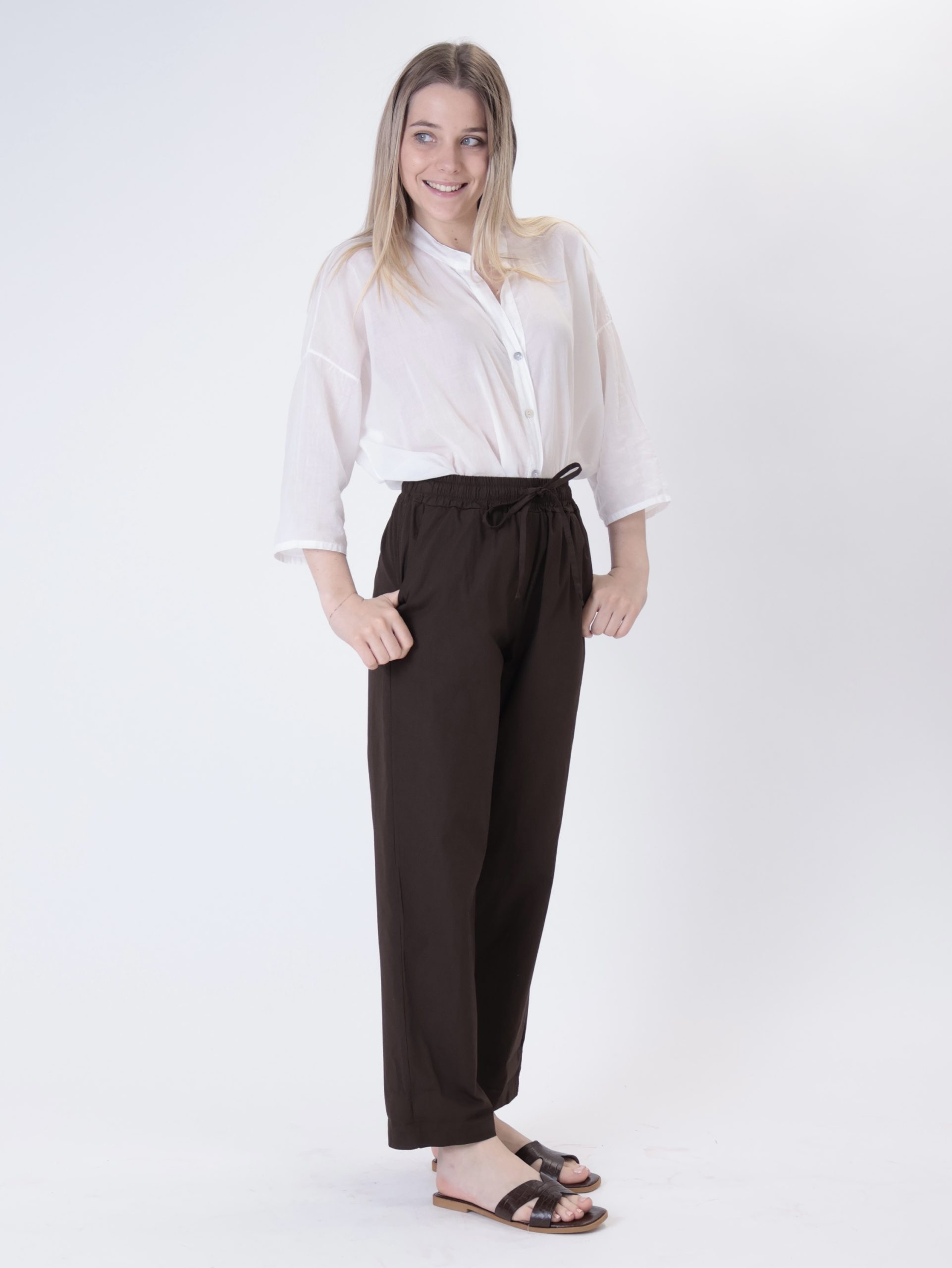 Pantalone cotone moro