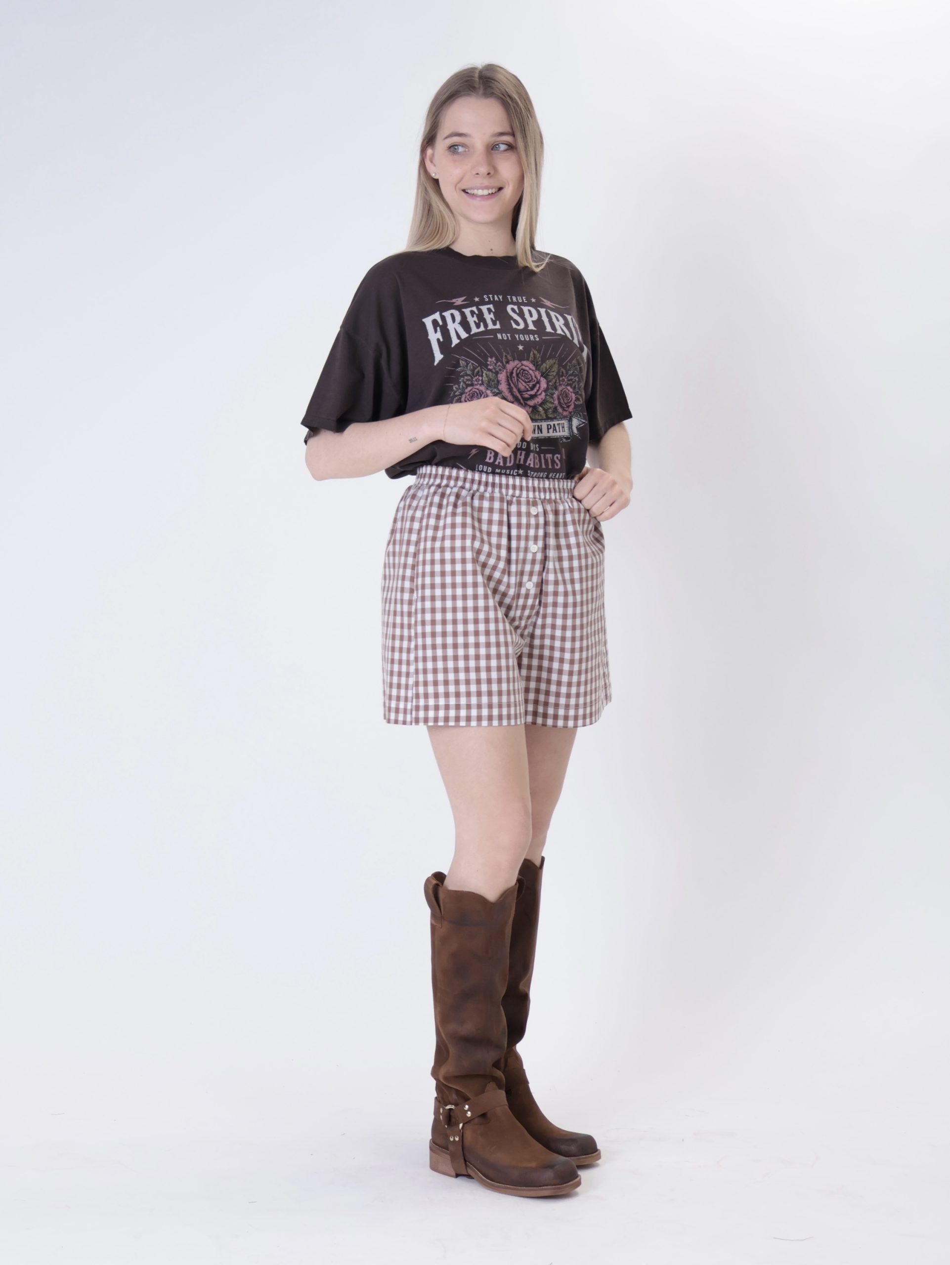 Shorts  vichy nocciola
