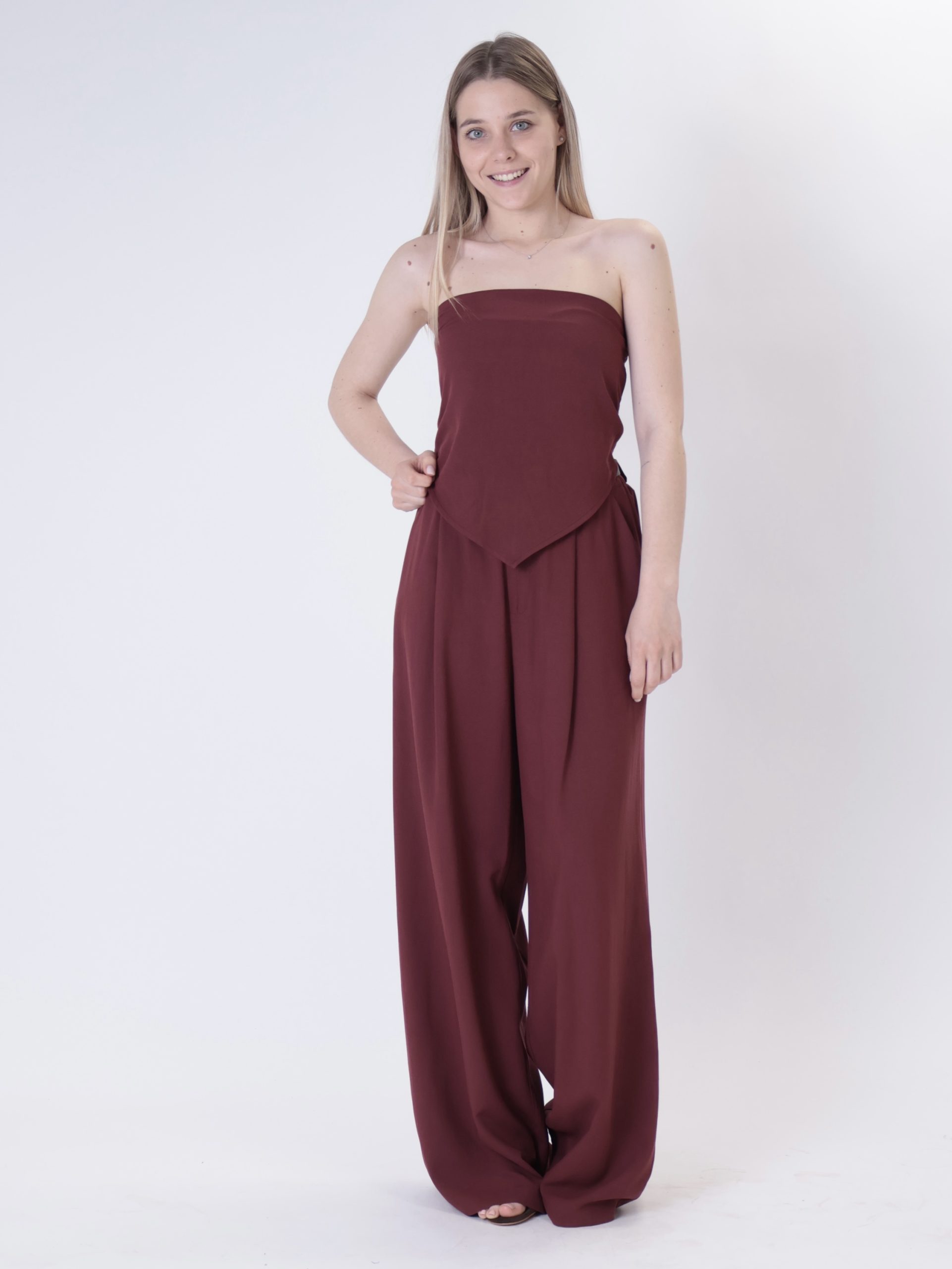 Top Mery fazzoletto bordeaux