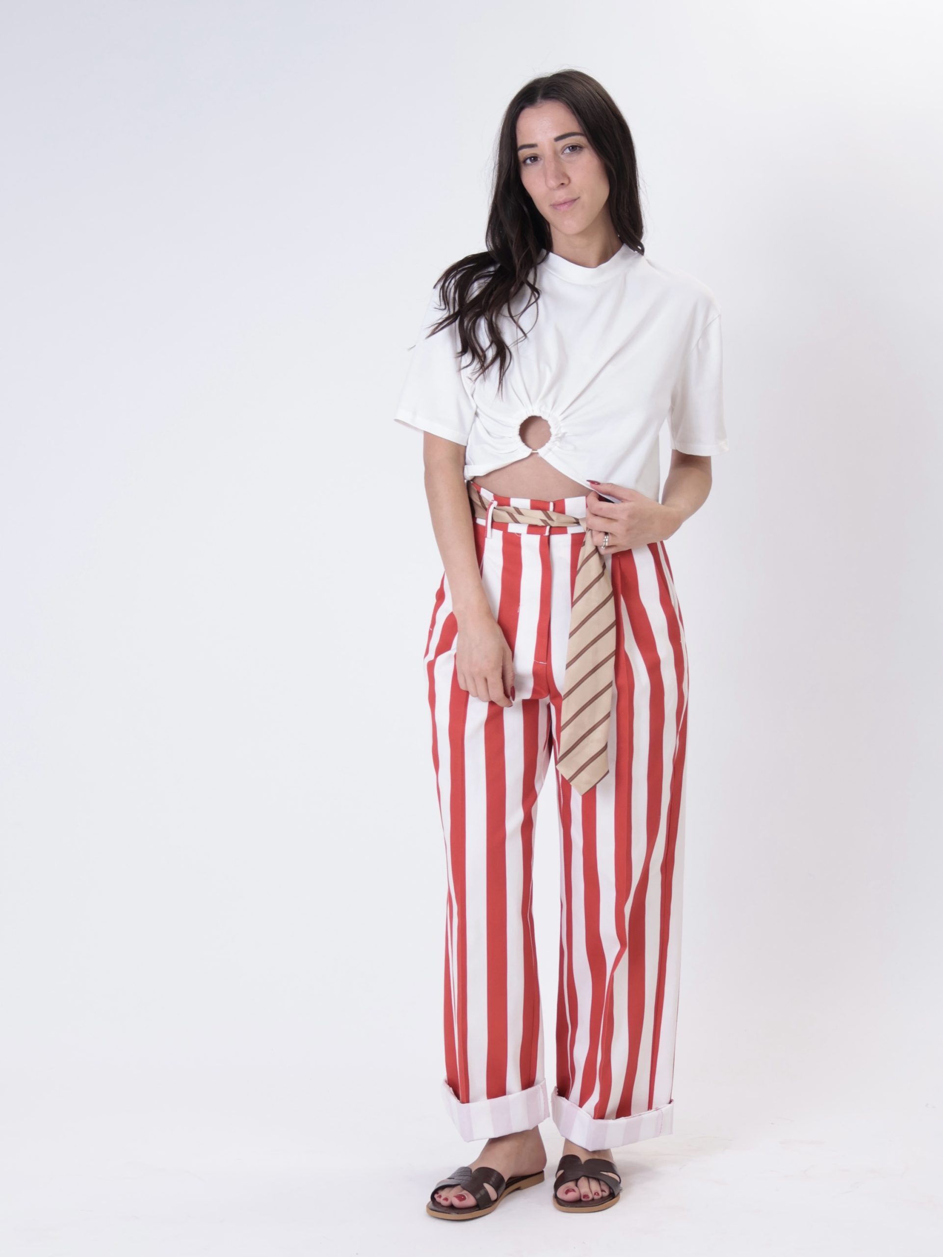 Pantalone righe rosse
