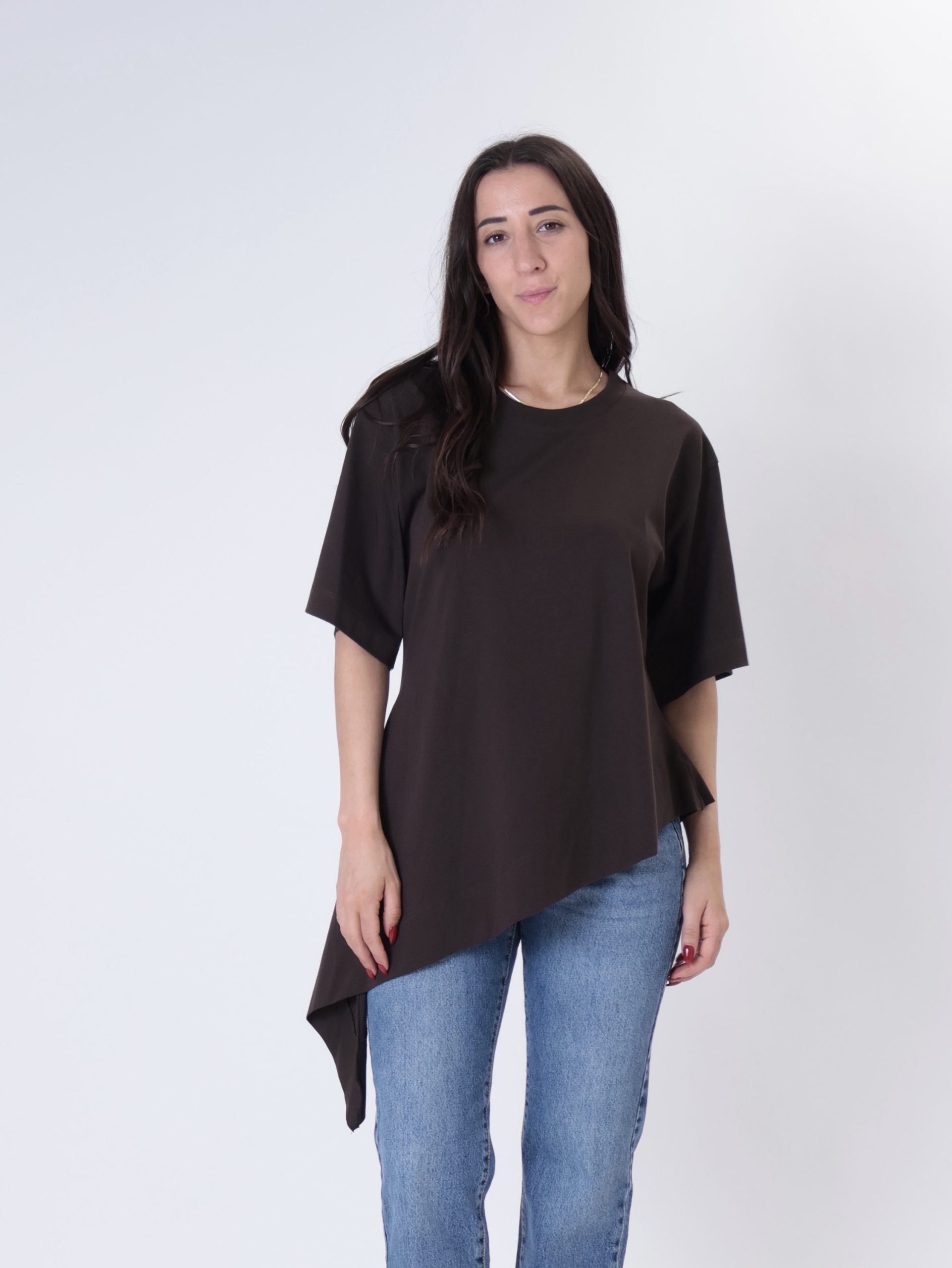 T-shirt lunga assimmerica cioccolato