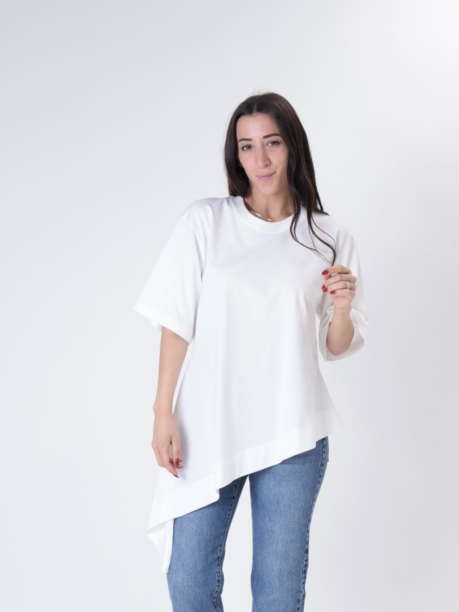 T-shirt lunga assimmerica bianco
