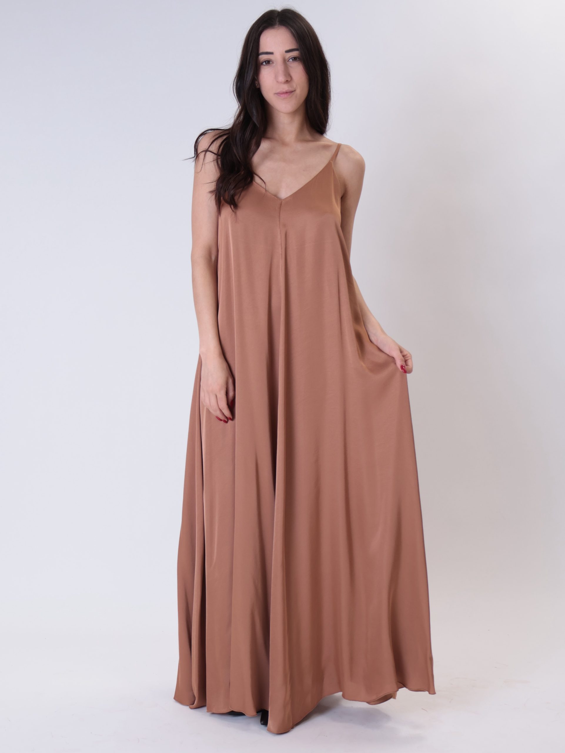 Abito scollo V bronzo