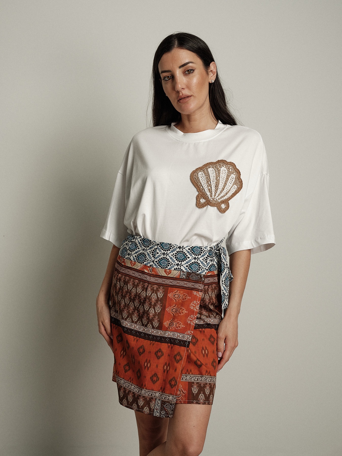 Completo gonna + t-shirt conchiglia
