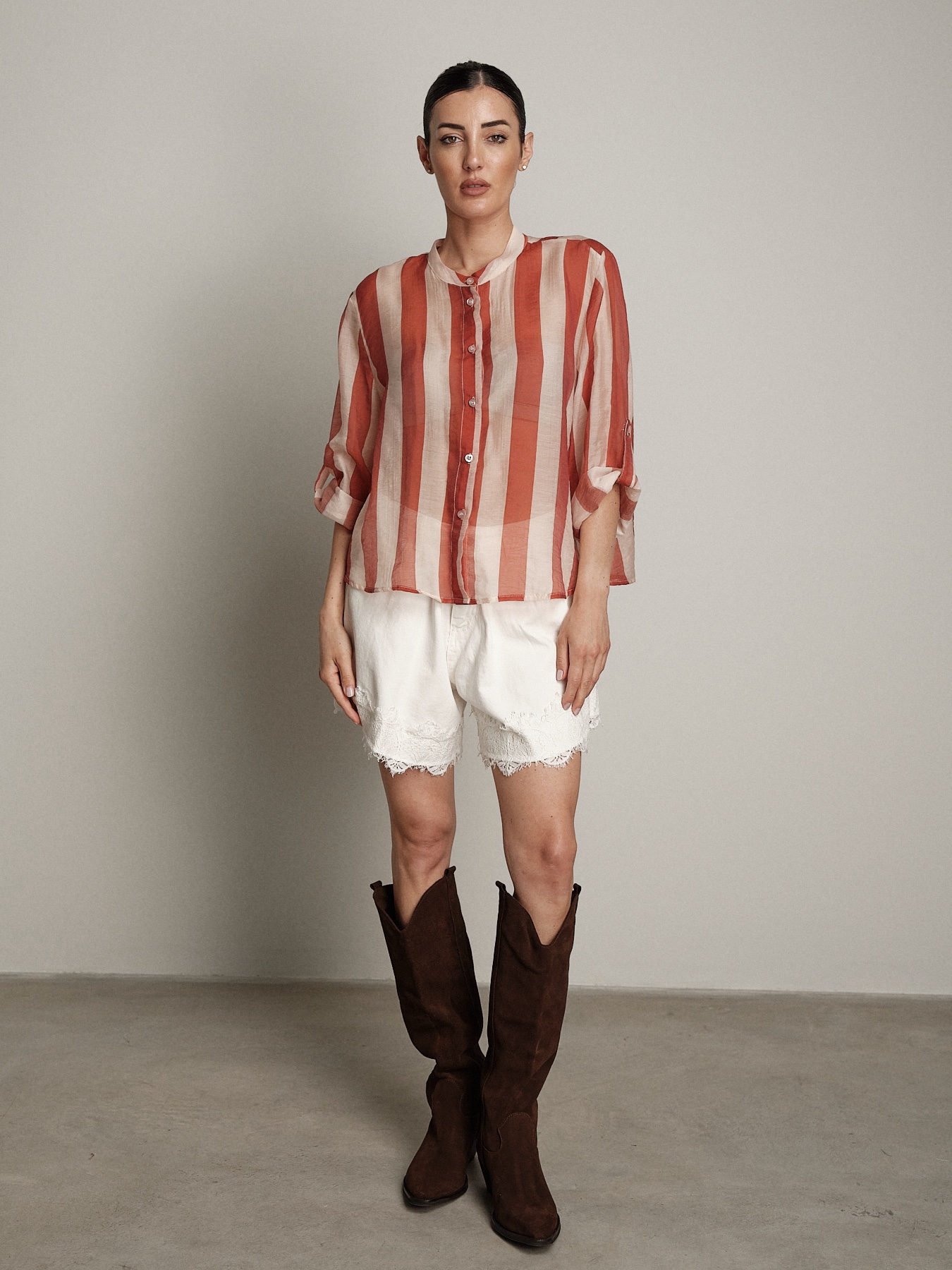 Camicia virale burro/arancio