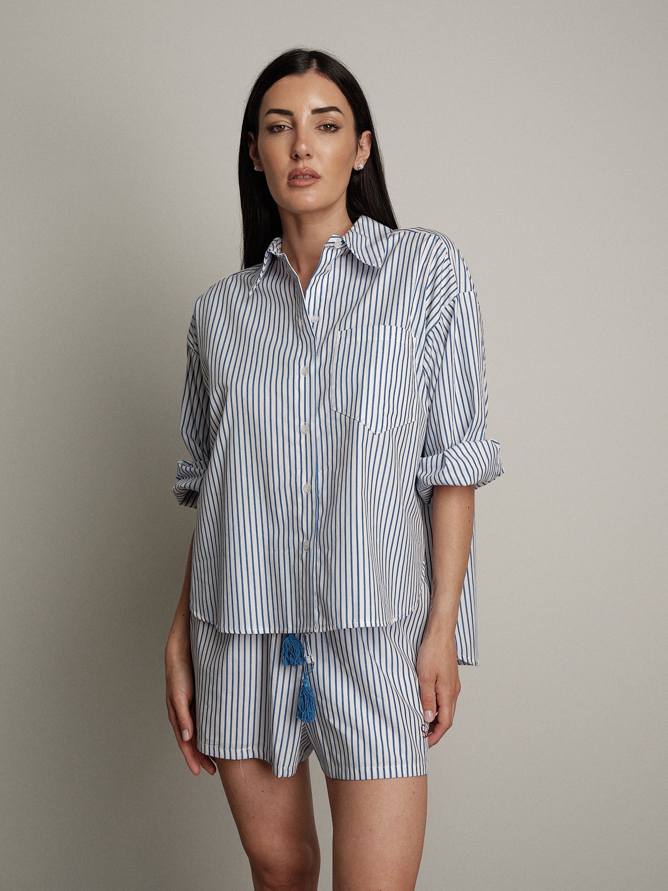 Camicia gessata blu "summer time"