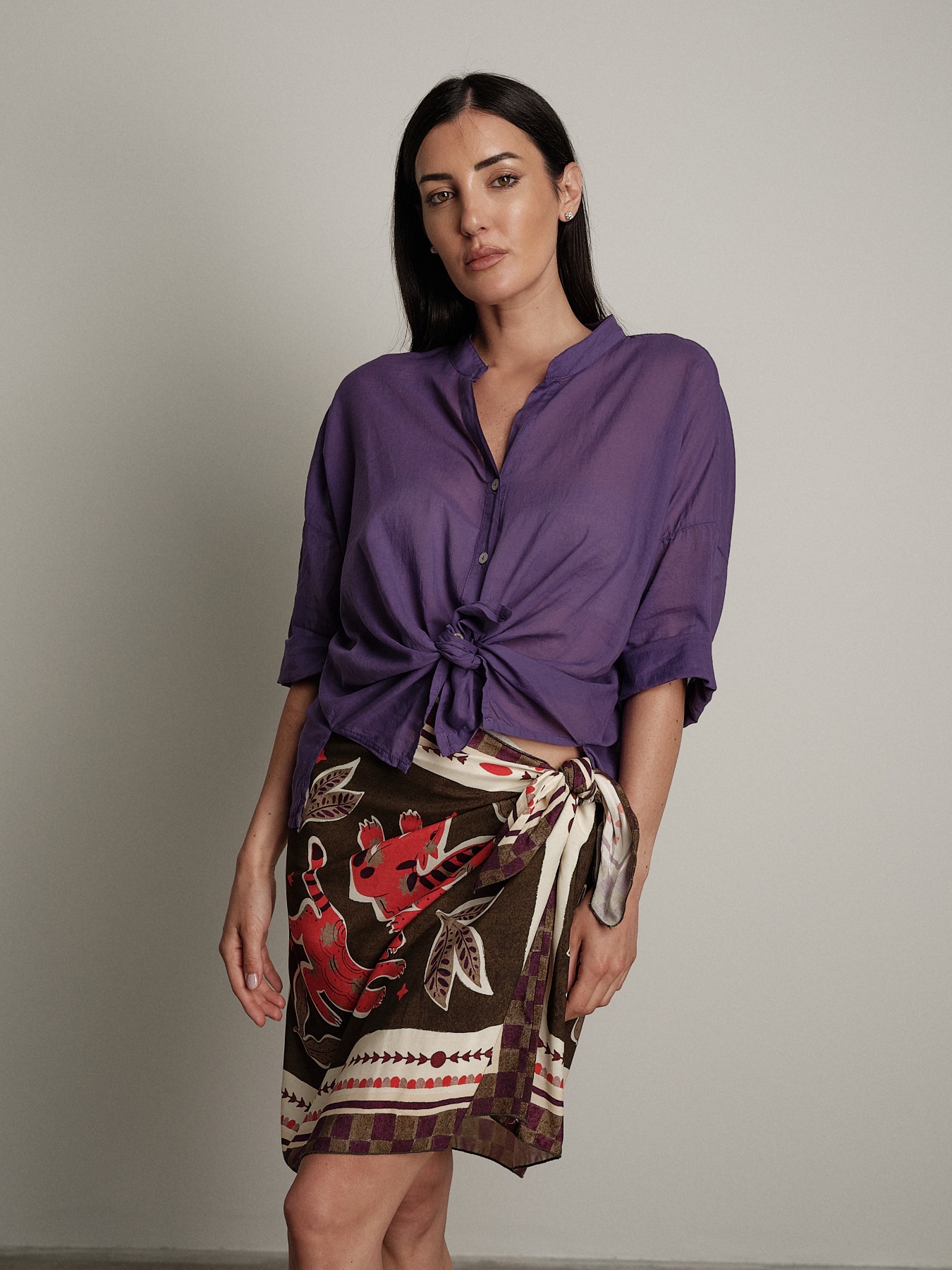 Camicia voile viola PREORDINE 22/06 TG. S