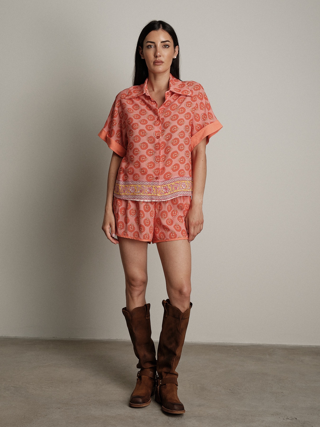 Camicia fantasia pesca