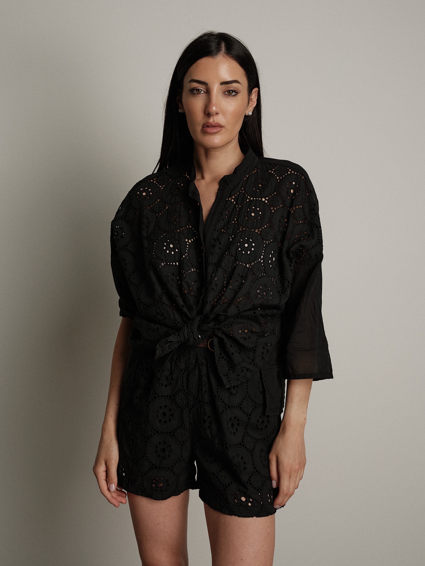 Shorts sangallo leggero nero