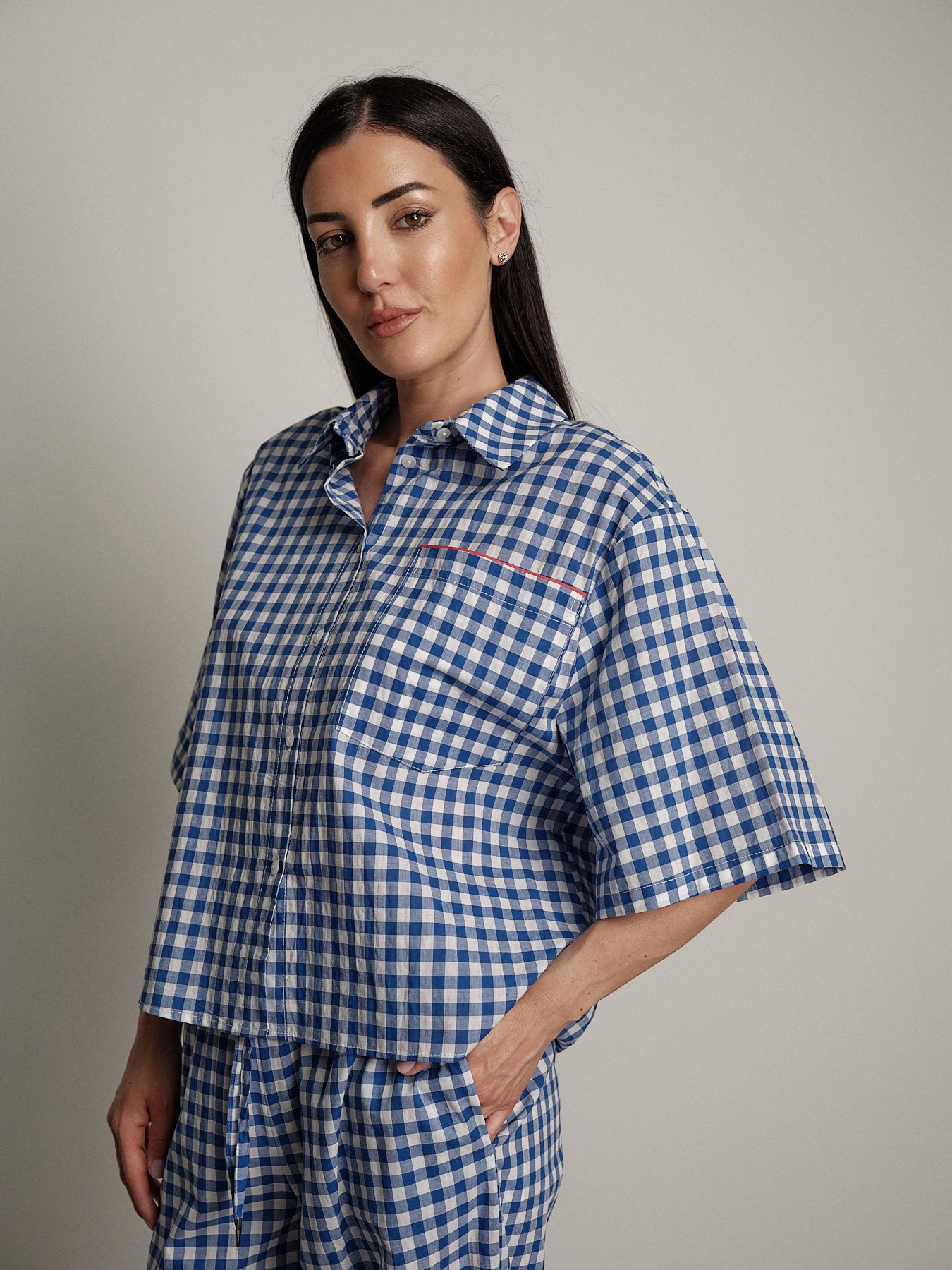Camicia vichy blu elettrico new