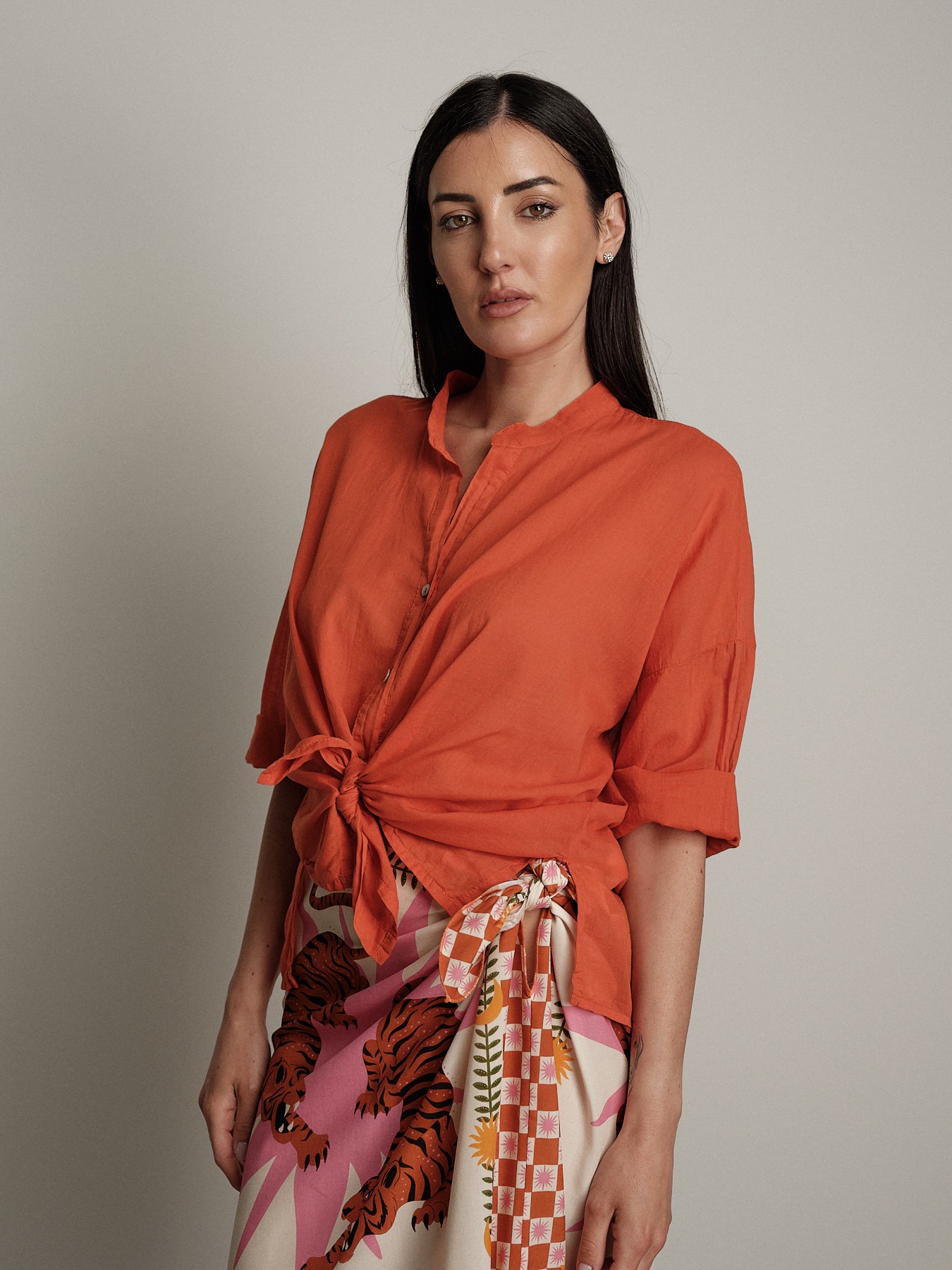 Camicia voile papaya