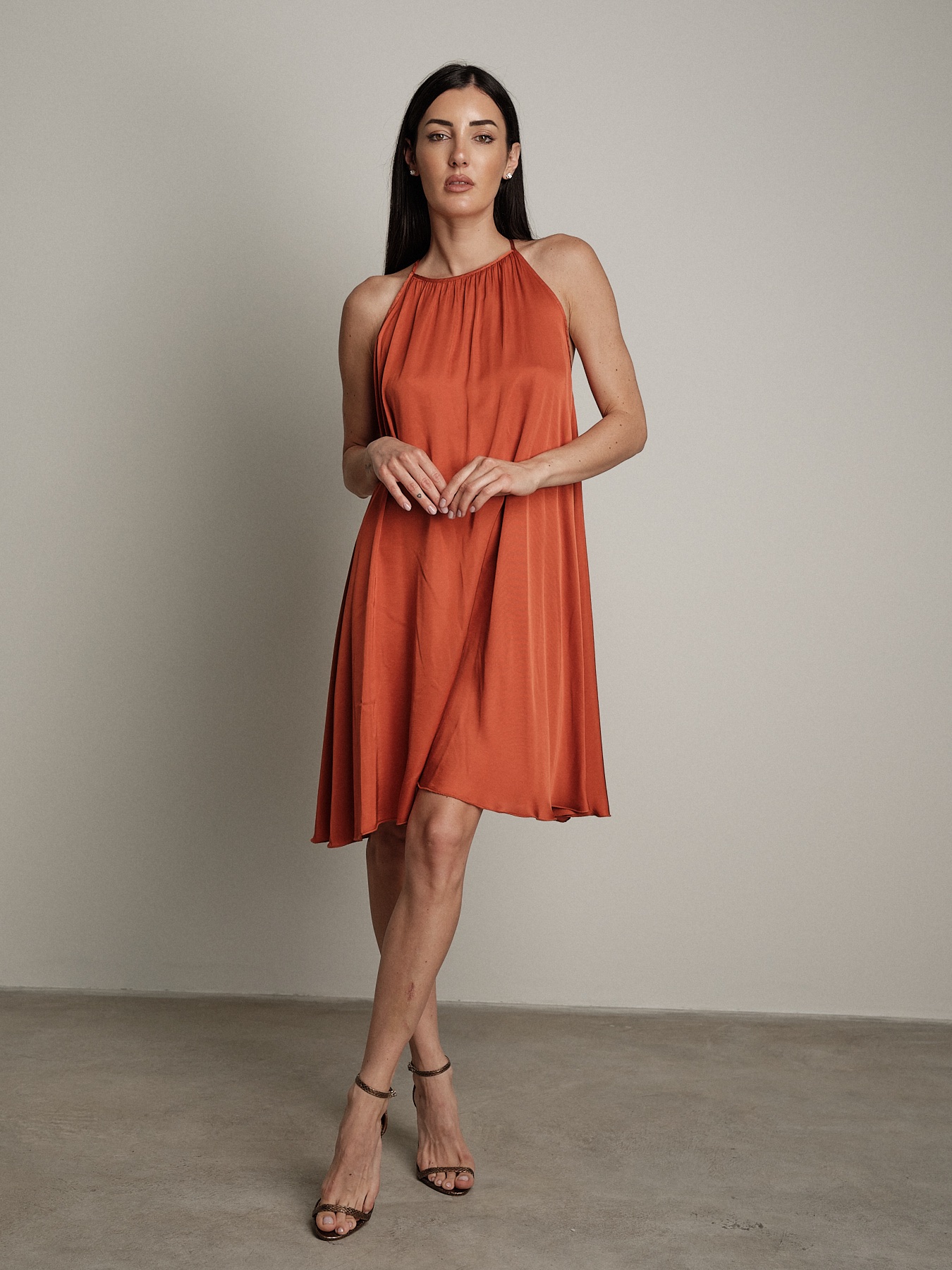 Abito bestseller corto papaya