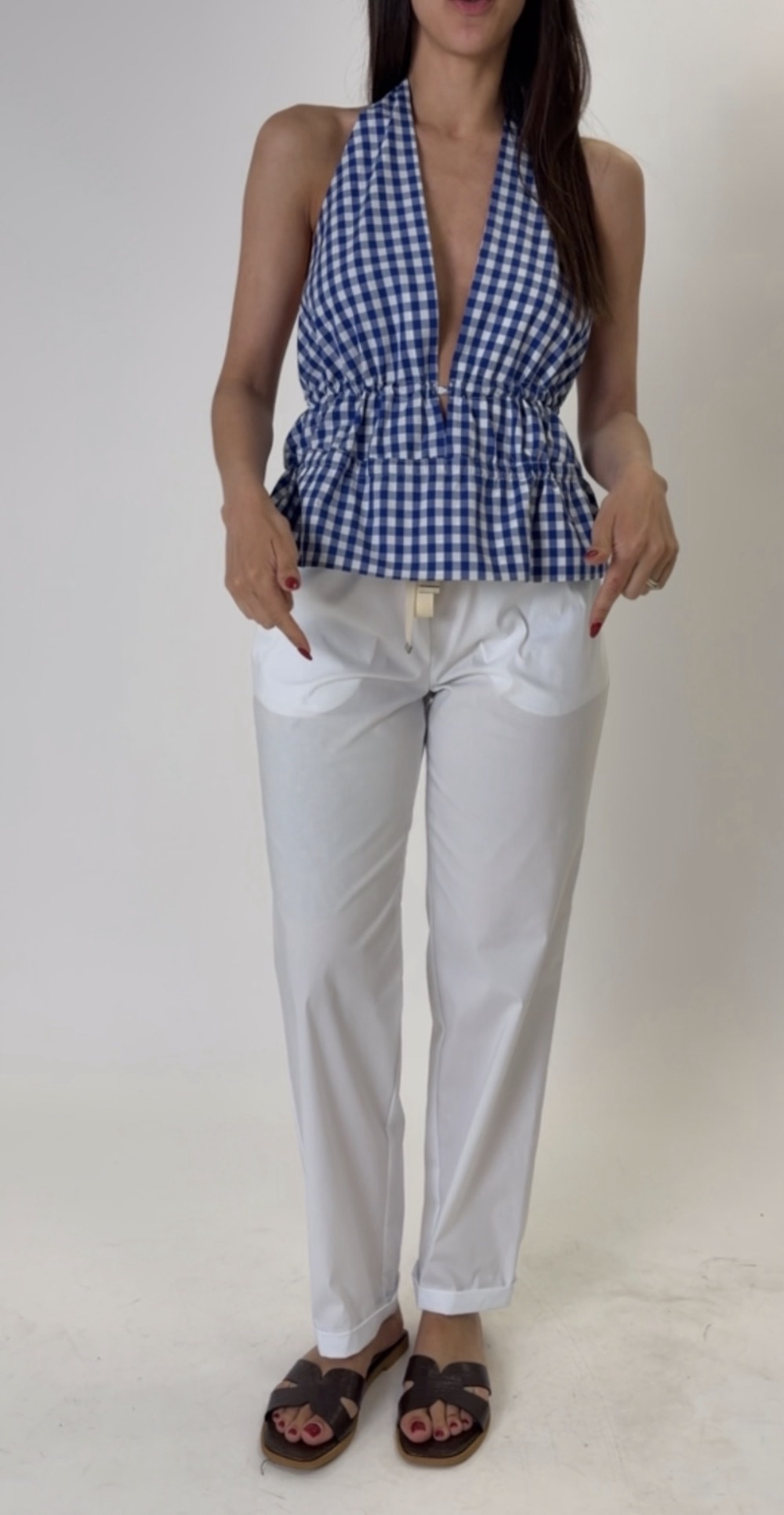 Pantalone coulisse leggero bianco